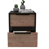 Mesa de Noche Kaia Wengue 41x48cm con Dos Cajones - Mesas de Noche | Bylmo