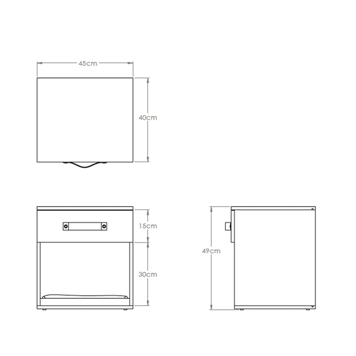 Mesa de Noche Kasper 45 cm Caramelo con Espacio para Mascotas y Un Cajón - Muebles para Mascotas | Bylmo