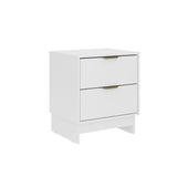 Mesa de Noche Maui Blanco 49x56cm con Dos Cajones - Mesas de Noche | Bylmo