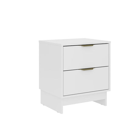 Mesa de Noche Maui Blanco 49x56cm con Dos Cajones - Mesas de Noche | Bylmo