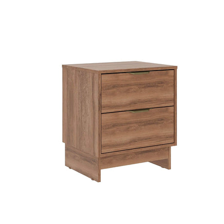 Mesa de Noche Maui Noce 49x56cm con Dos Cajones - Mesas de Noche | Bylmo