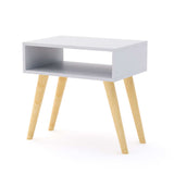 Mesa de Noche Metz Blanco 50 cm con Compartimiento - Mesas de Noche | Bylmo