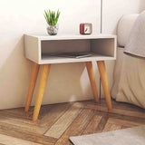 Mesa de Noche Metz Blanco 50 cm con Compartimiento - Mesas de Noche | Bylmo