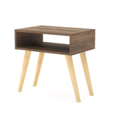 Mesa de Noche Metz Nogal 50 cm con Compartimiento - Mesas de Noche | Bylmo