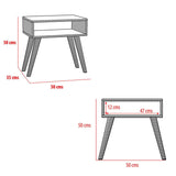 Mesa de Noche Metz Nogal 50 cm con Compartimiento - Mesas de Noche | Bylmo