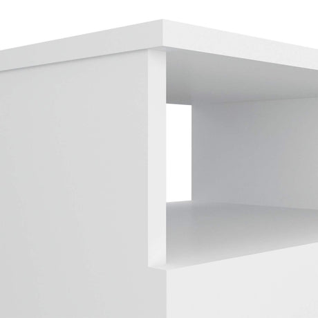 Mesa de Noche Napoles Blanco 41x51cm con Dos Cajones y con Un Compartimiento - Mesas de Noche | Bylmo