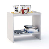 Mesa de Noche Orleans Blanco 45 cm con Entrepaño - Mesas de Noche | Bylmo