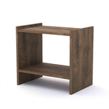 Mesa de Noche Orleans Nogal 45 cm con Entrepaño - Mesas de Noche | Bylmo