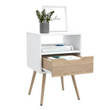 Mesa de Noche Otom Blanco 40x53cm con Un Cajón - Mesas de Noche | Bylmo