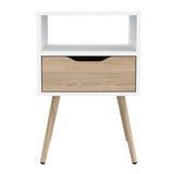 Mesa de Noche Otom Blanco 40x53cm con Un Cajón - Mesas de Noche | Bylmo