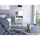 Mesa de Noche Otom Blanco 40x53cm con Un Cajón - Mesas de Noche | Bylmo