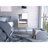Mesa de Noche Otom Blanco 40x53cm con Un Cajón - Mesas de Noche | Bylmo