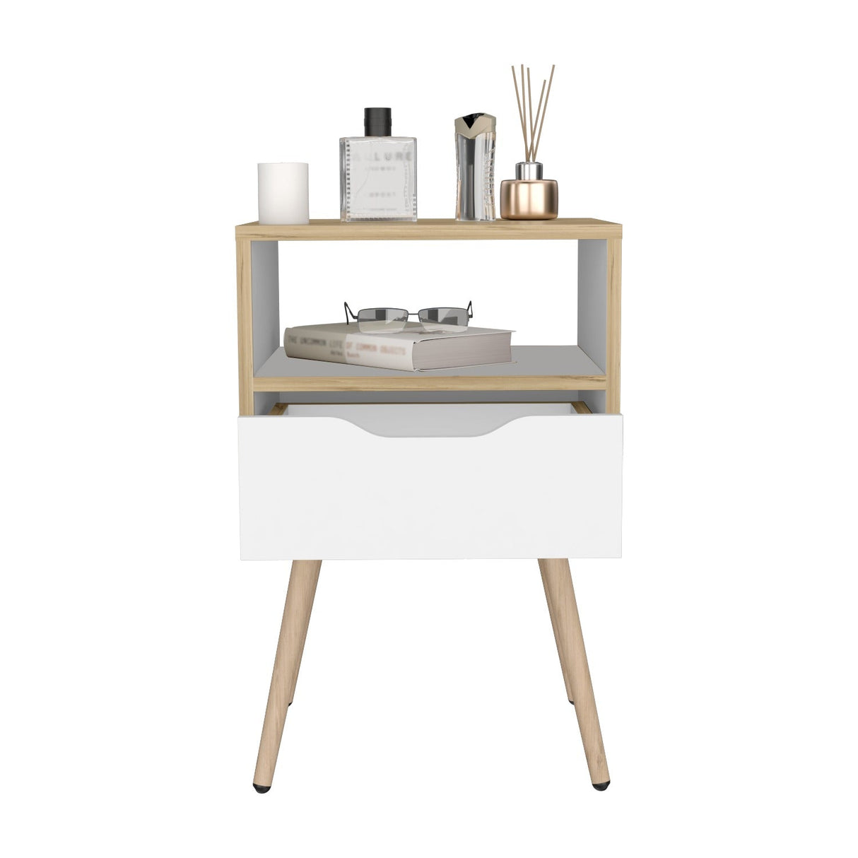 Mesa de Noche Otom Duna 40x63cm con Un Cajón y con Un Compartimiento - Mesas de Noche | Bylmo