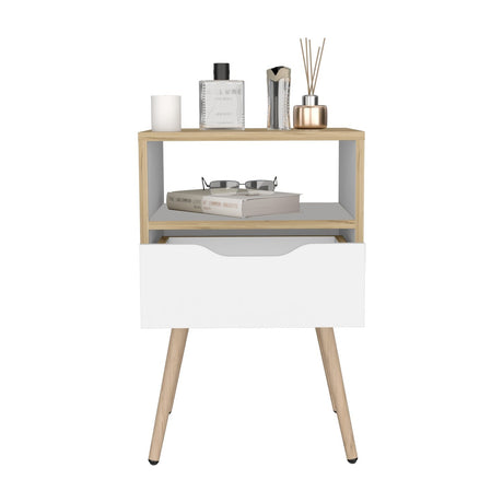 Mesa de Noche Otom Duna 40x63cm con Un Cajón y con Un Compartimiento - Mesas de Noche | Bylmo