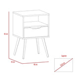 Mesa de Noche Otom Duna 40x63cm con Un Cajón y con Un Compartimiento - Mesas de Noche | Bylmo