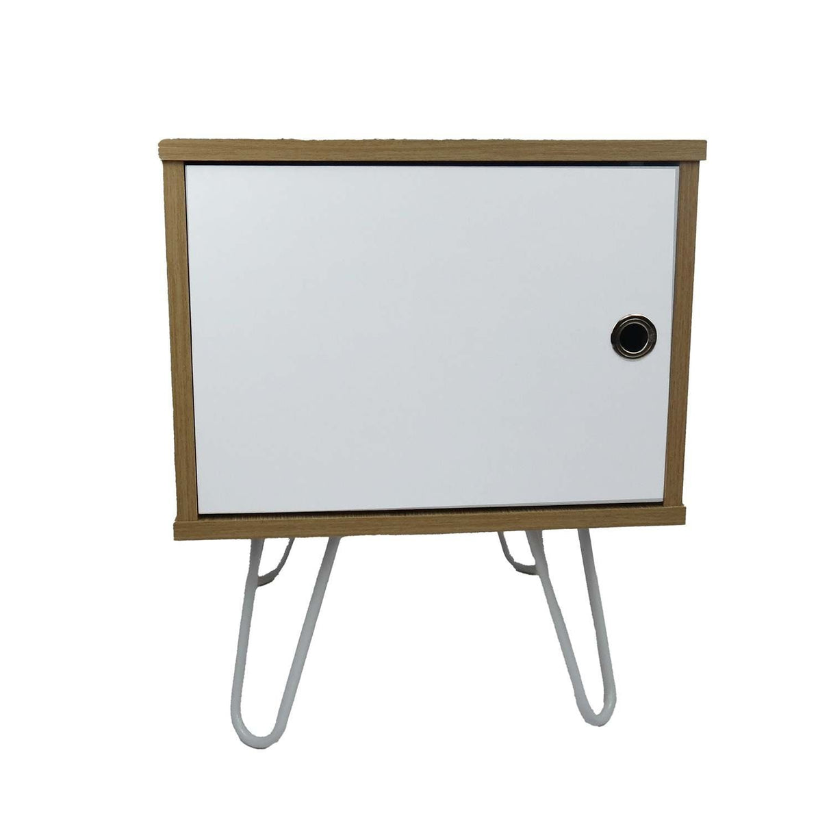 Mesa de Noche Paris Plus Duna y Blanco 40 cm con un Cajón - Mesas de Noche | Bylmo