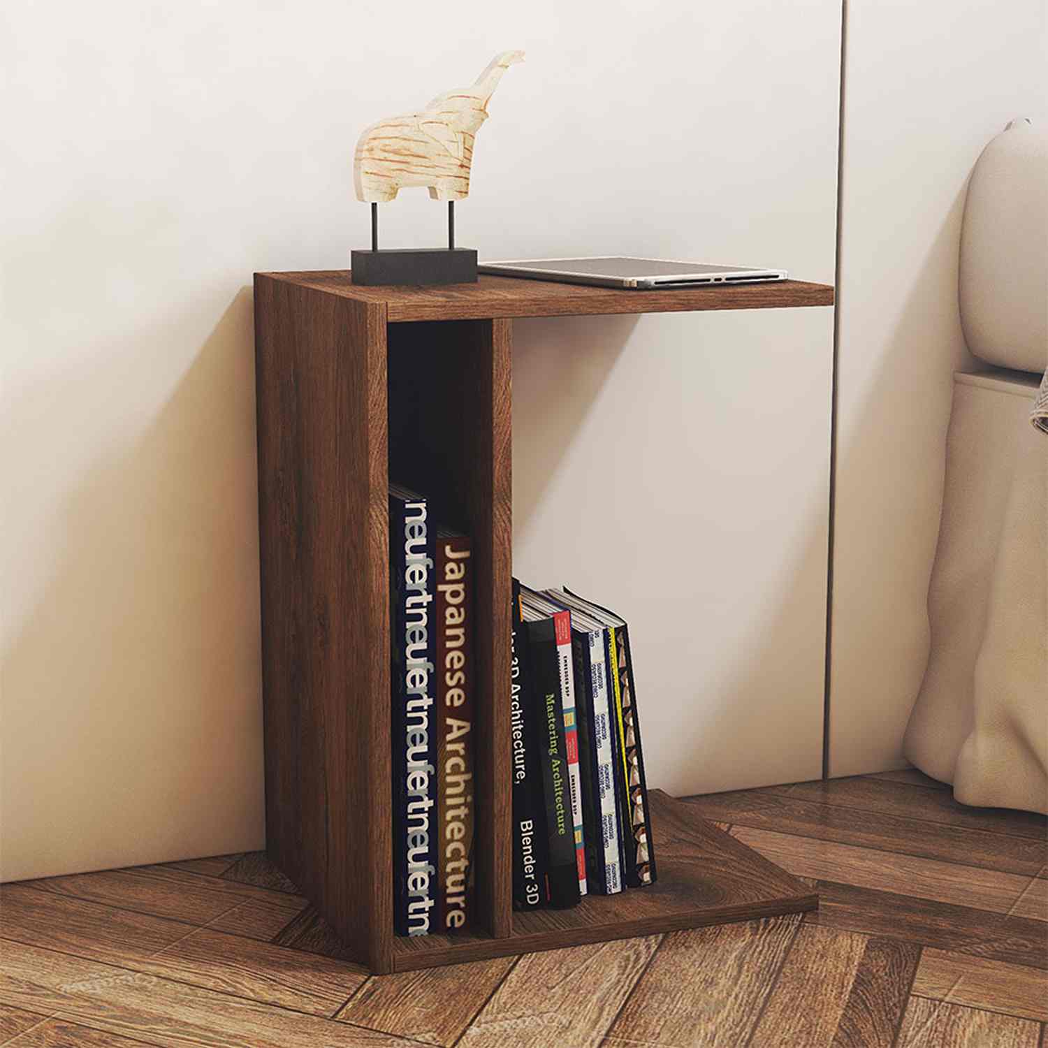 Mesa de Noche Tolosa Nogal 38 cm Minimalista - Mesas de Noche | Bylmo