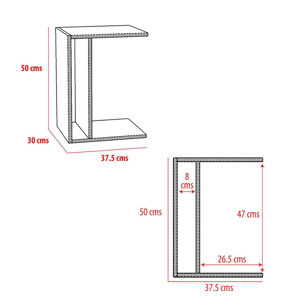 Mesa de Noche Tolosa Nogal 38 cm Minimalista - Mesas de Noche | Bylmo