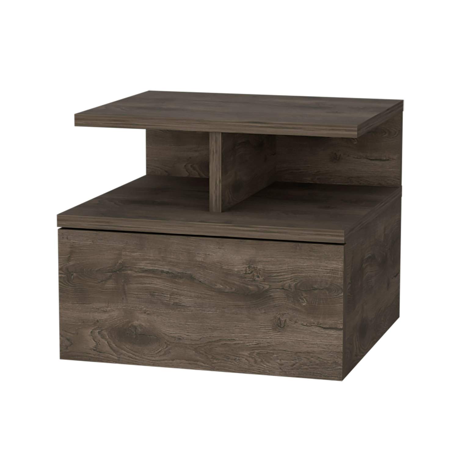 Mesa de Noche Flotante Bellota 36x30cm con Un Cajón y con Dos Compartimientos - Mesas de Noche | Bylmo