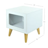 Mesa de Noche x 2 Auxiliar Blanco 39 cm Cuadradas con Espacio para Mascota - Combos Habitacion | Bylmo
