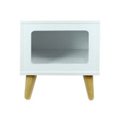 Mesa de Noche x 2 Auxiliar Blanco 39 cm Cuadradas con Espacio para Mascota - Combos Habitacion | Bylmo