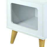 Mesa de Noche x 2 Auxiliar Blanco 39 cm Cuadradas con Espacio para Mascota - Combos Habitacion | Bylmo