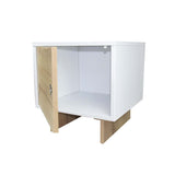 Mesa de Noche x 2 Flow Blanco 40 cm con Cajón - Mesas de Noche | Bylmo