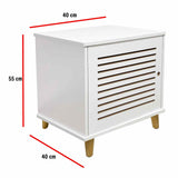 Mesa de Noche x 2 Tolú Blanco 40 cm con Cajón - Mesas de Noche | Bylmo