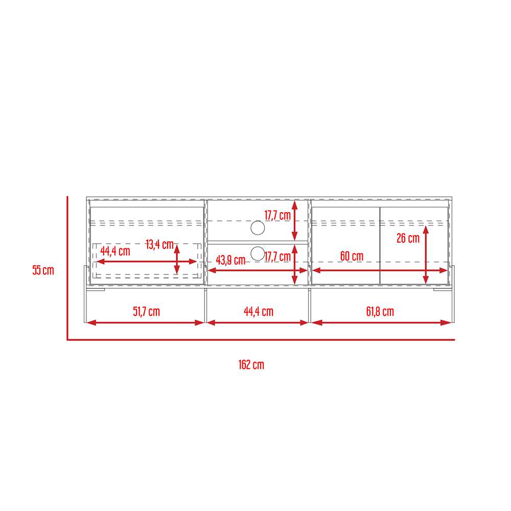 Rack London Ceniza 162 cm con Dos Puertas y Un Cajón - Muebles para TV | Bylmo