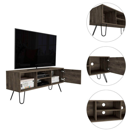 Mesa para TV Andorra Bellota 115x50cm Para TV Hasta 50 Pulgadas con Un Cajón con Ranuras para Cables y con Patas - Muebles de TV | Bylmo