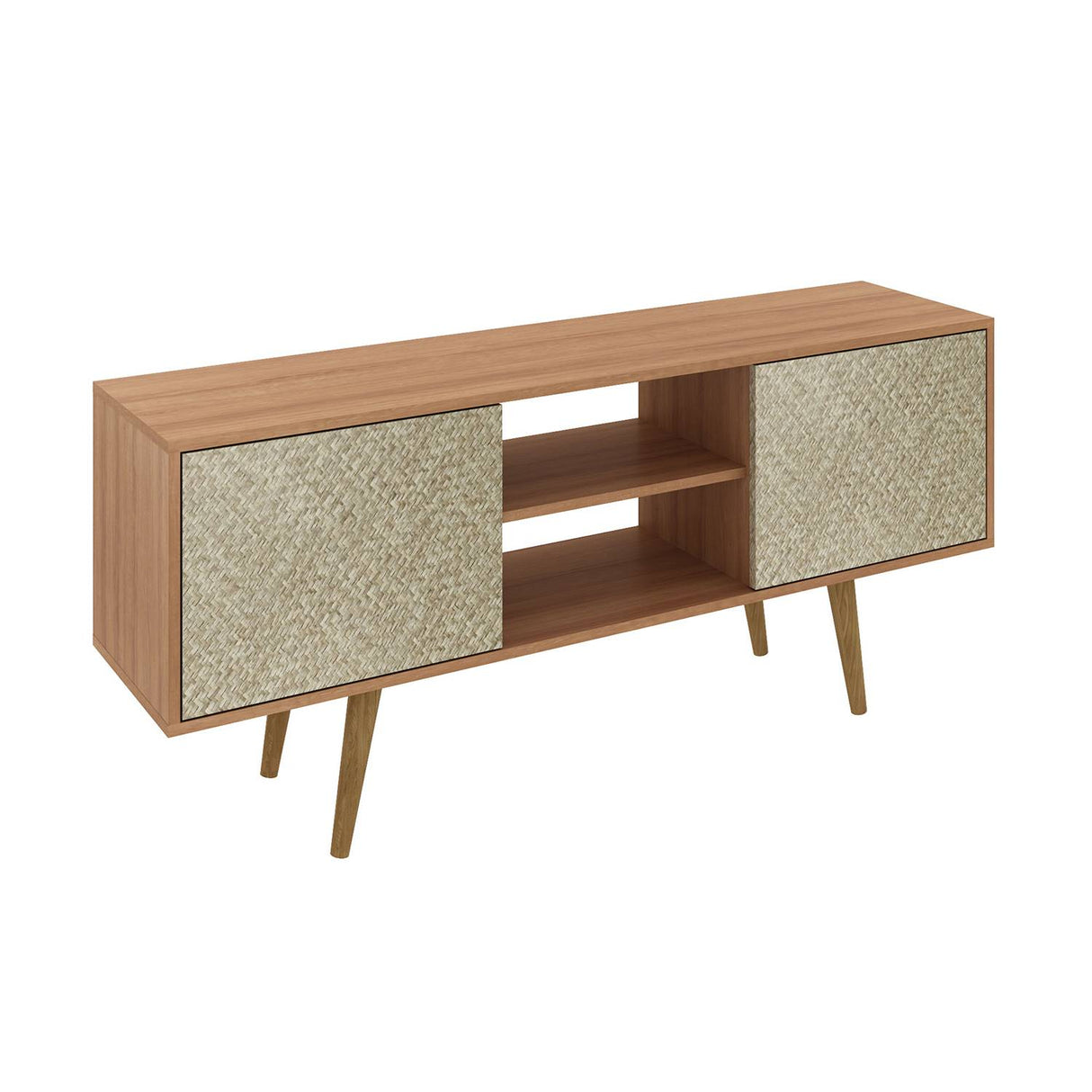 Rack Ecuador Almendra 136 cm con Dos Puertas - Muebles para TV | Bylmo