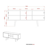 Rack Ecuador Almendra 136 cm con Dos Puertas - Muebles para TV | Bylmo