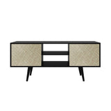 Rack Ecuador Negro 136 cm con Dos Puertas - Muebles para TV | Bylmo