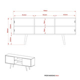 Rack Ecuador Negro 136 cm con Dos Puertas - Muebles para TV | Bylmo