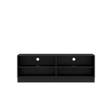 Mesa para TV Hawai Negro 155x55cm Para TV Hasta 60 Pulgadas sin Cajones y con Ranuras para Cables - Muebles de TV | Bylmo