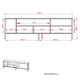 Rack Inmaculada Almendra y Blanco 183 cm con Una Puerta - Muebles para TV | Bylmo