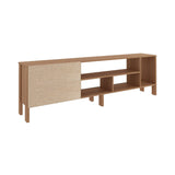 Rack Inmaculada Almendra y Negro 183 cm con Una Puerta - Muebles para TV | Bylmo