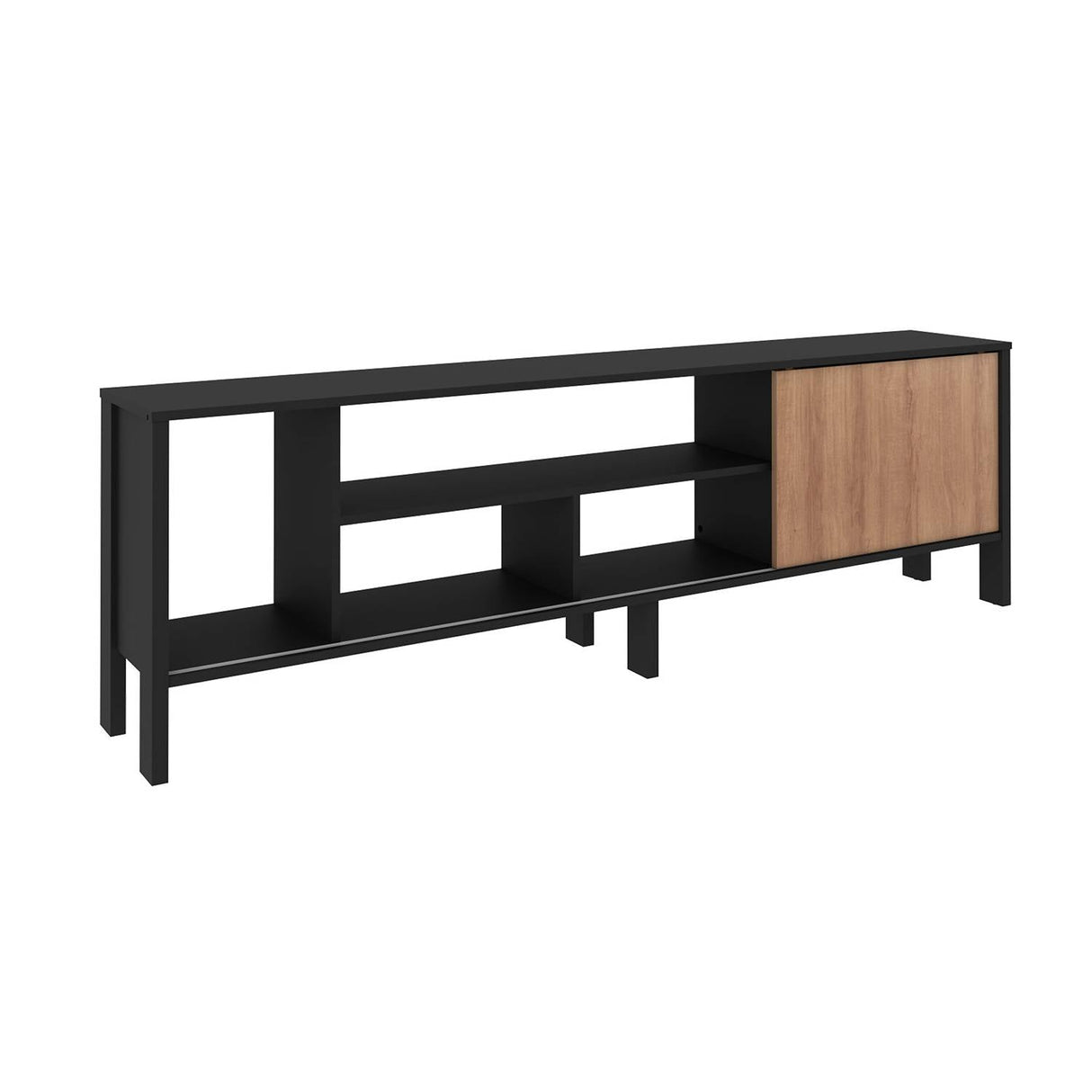 Rack Inmaculada Negro y Almendra 183 cm con Una Puerta - Muebles para TV | Bylmo