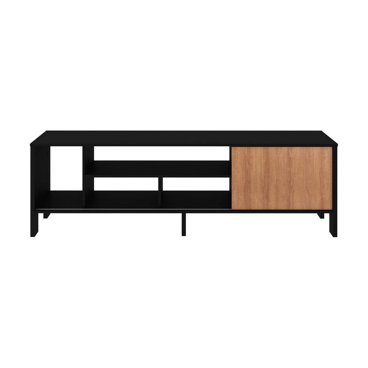 Rack Inmaculada Negro y Almendra 183 cm con Una Puerta - Muebles para TV | Bylmo