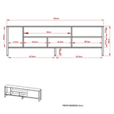 Rack Inmaculada Negro y Almendra 183 cm con Una Puerta - Muebles para TV | Bylmo