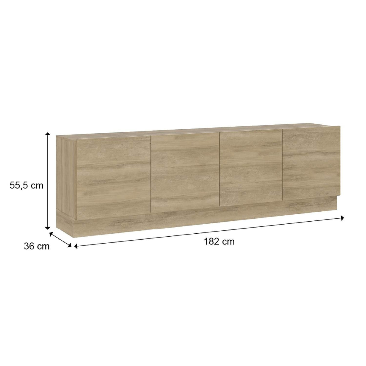 Mesa para TV Mind Noce 182x55cm Para TV Hasta 70 Pulgadas con Cuatro Cajones y con Ranuras para Cables - Muebles de TV | Bylmo