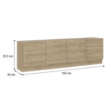 Mesa para TV Mind Noce 182x55cm Para TV Hasta 70 Pulgadas con Cuatro Cajones y con Ranuras para Cables - Muebles de TV | Bylmo