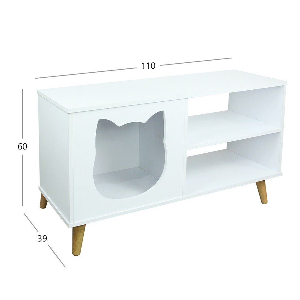 Mesa para TV Pet Blanco 39 cm con Espacio para Mascota - Muebles de TV | Bylmo