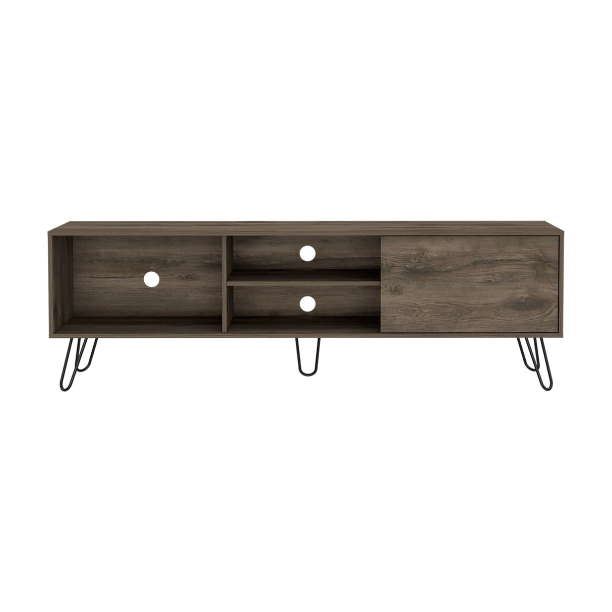 Mesa para TV Z Bellota 180x58cm Para TV Hasta 75 Pulgadas con Un Cajón y con Ranuras para Cables y con Patas - Muebles de TV | Bylmo