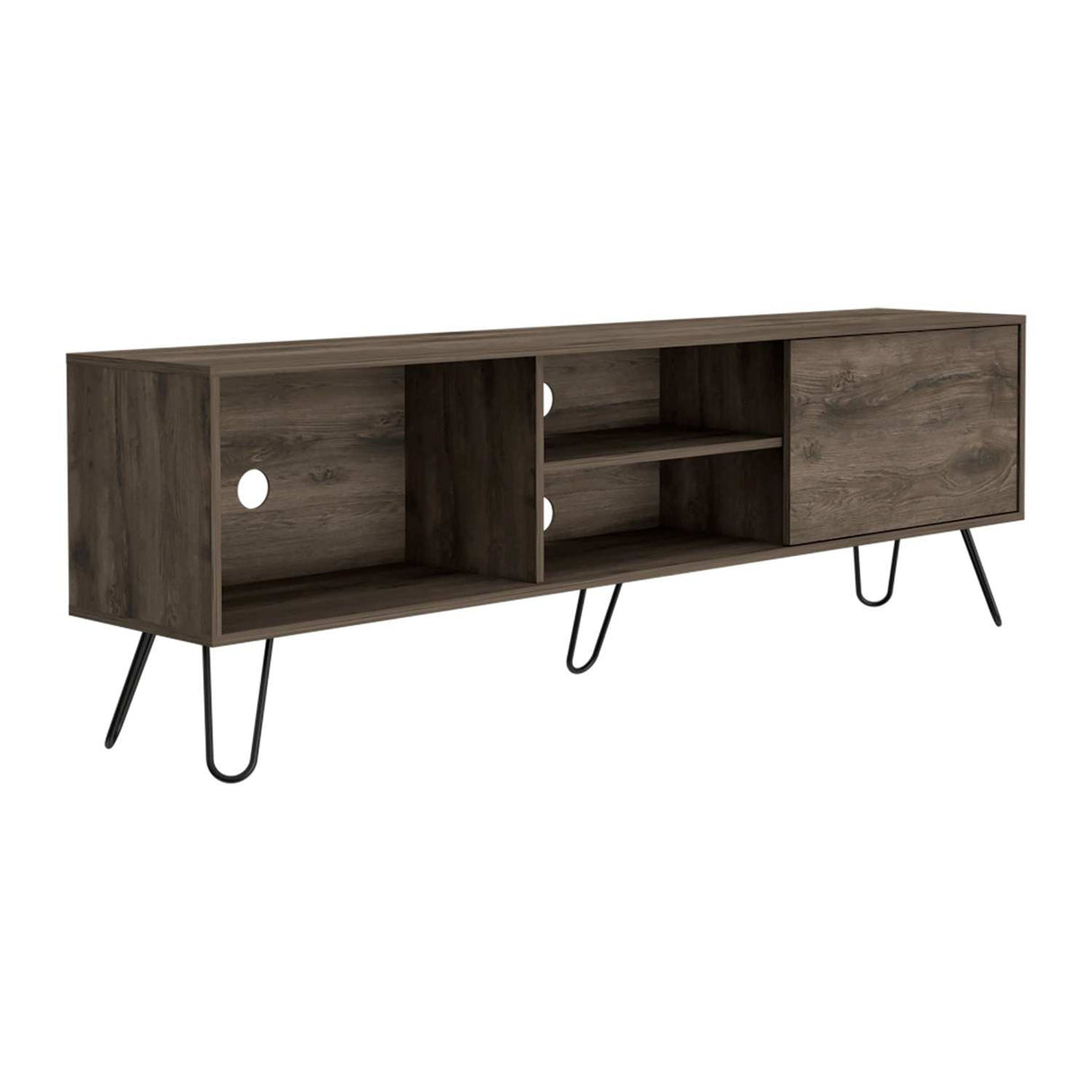 Mesa para TV Z Bellota 180x58cm Para TV Hasta 75 Pulgadas con Un Cajón y con Ranuras para Cables y con Patas - Muebles de TV | Bylmo