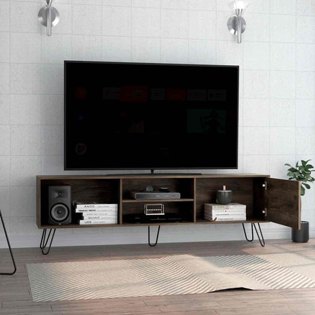 Mesa para TV Z Bellota 180x58cm Para TV Hasta 75 Pulgadas con Un Cajón y con Ranuras para Cables y con Patas - Muebles de TV | Bylmo