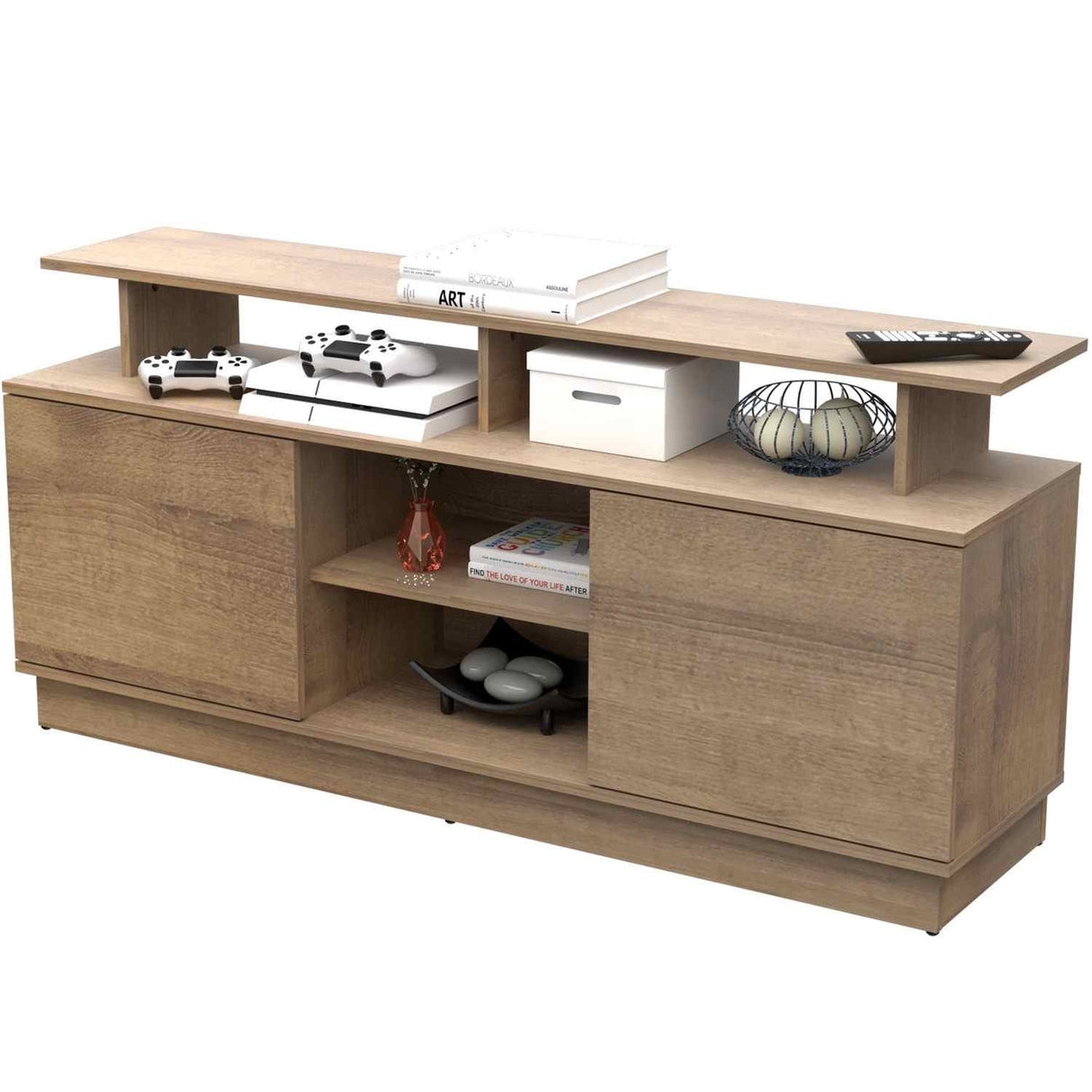 Mesa para TV Amaretto 140x66cm Para TV Hasta 60 Pulgadas sin Cajones - Muebles de TV | Bylmo