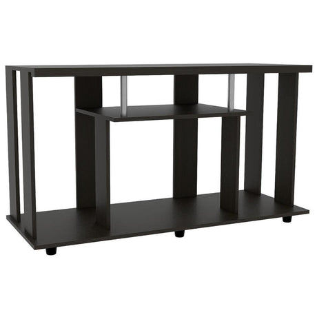Mesa para TV Lannes Wengue 121x67cm Para TV Hasta 50 Pulgadas sin Cajones y con Patas - Muebles para TV | Bylmo