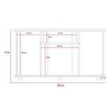Mesa para TV Lannes Wengue 121x67cm Para TV Hasta 50 Pulgadas sin Cajones y con Patas - Muebles para TV | Bylmo