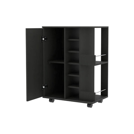 Bar Wengue 60x82.1cm con Un Cajón y con Seis Portabotellas - Bares | Bylmo